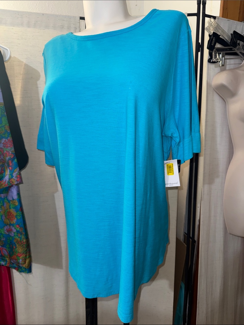 NWT Westbound Ladies Turquoise Blue T Shirt Tunic 1x
